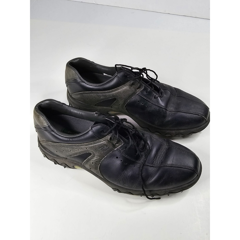 FootJoy Contour Series Black Leather Golf Cleats Mens Size 9M Soft Spikes 54184